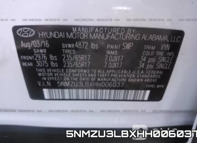 5NMZU3LBXHH006037 фото 10