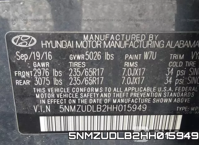 5NMZUDLB2HH015949 фото 10
