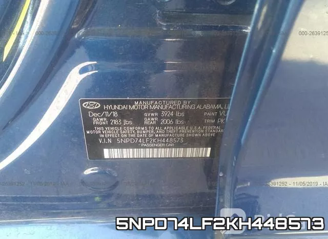 5NPD74LF2KH448573 фото 10