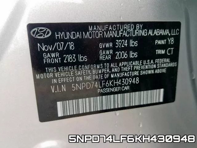 5NPD74LF6KH430948 фото 2