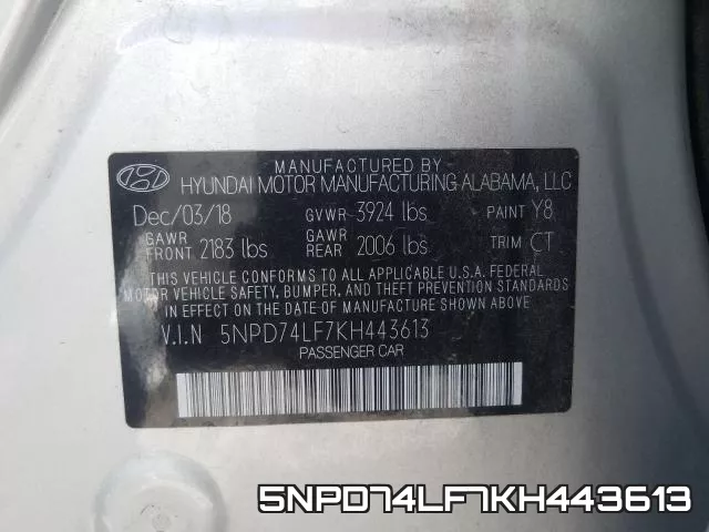5NPD74LF7KH443613 фото 2