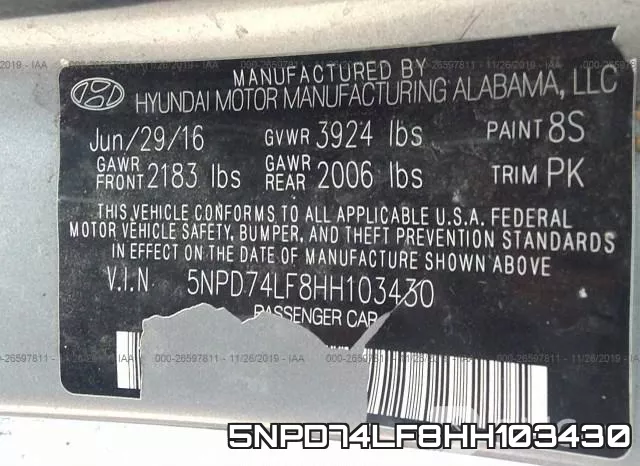 5NPD74LF8HH103430 фото 10
