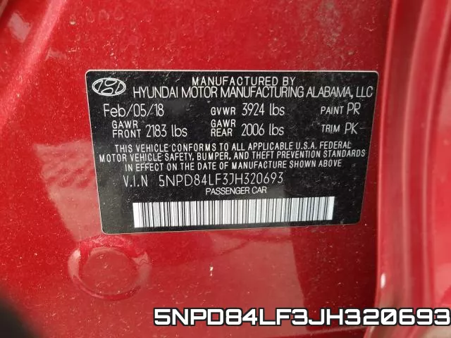 5NPD84LF3JH320693 фото 2