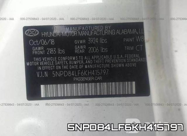 5NPD84LF6KH415797 фото 10