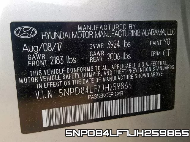 5NPD84LF7JH259865 фото 2
