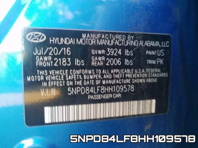 5NPD84LF8HH109578 фото 2