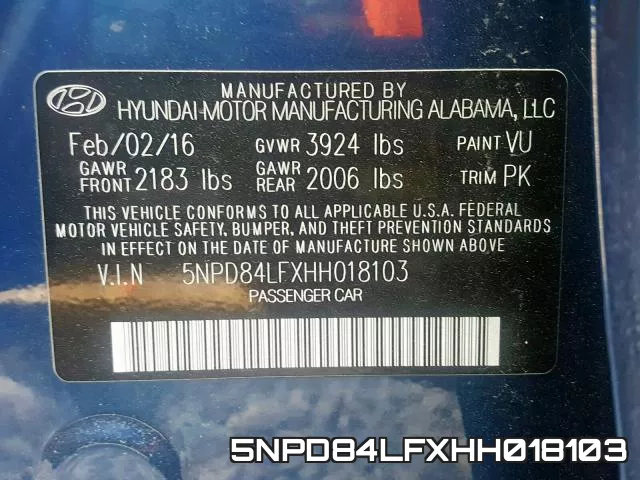 5NPD84LFXHH018103 фото 2