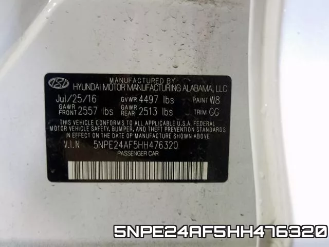 5NPE24AF5HH476320 фото 2