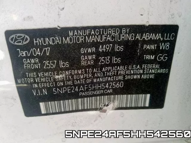 5NPE24AF5HH542560 фото 2
