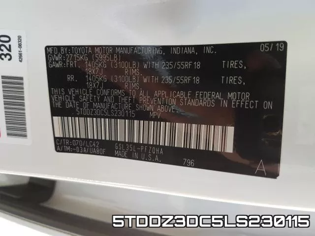 5TDDZ3DC5LS230115 фото 2