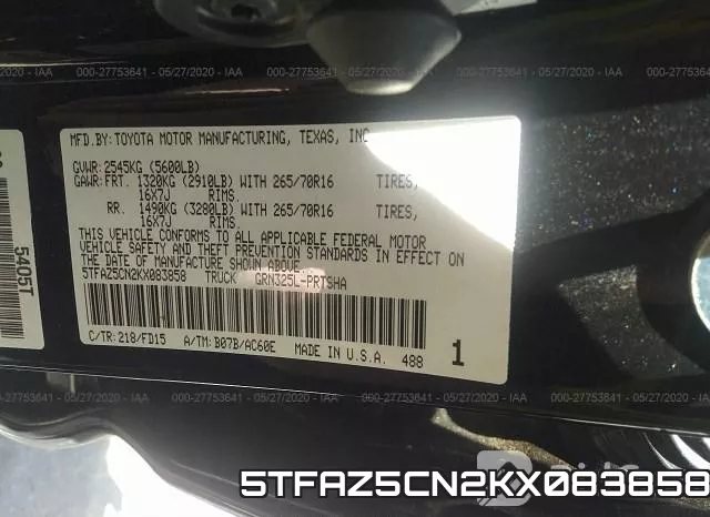 5TFAZ5CN2KX083858 фото 10