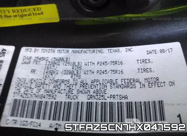 5TFAZ5CN7HX047592 фото 10