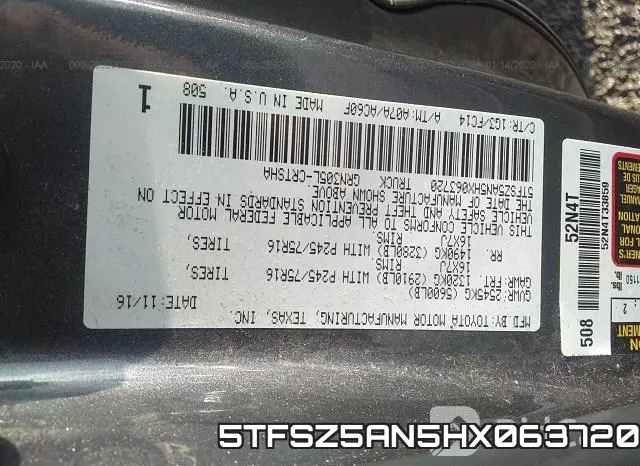 5TFSZ5AN5HX063720 фото 10