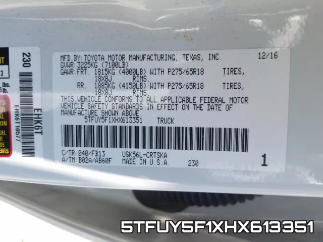 5TFUY5F1XHX613351 фото 2