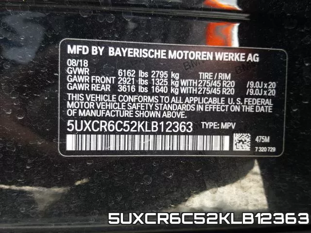 5UXCR6C52KLB12363 фото 2