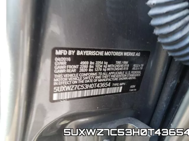 5UXWZ7C53H0T43654 фото 2