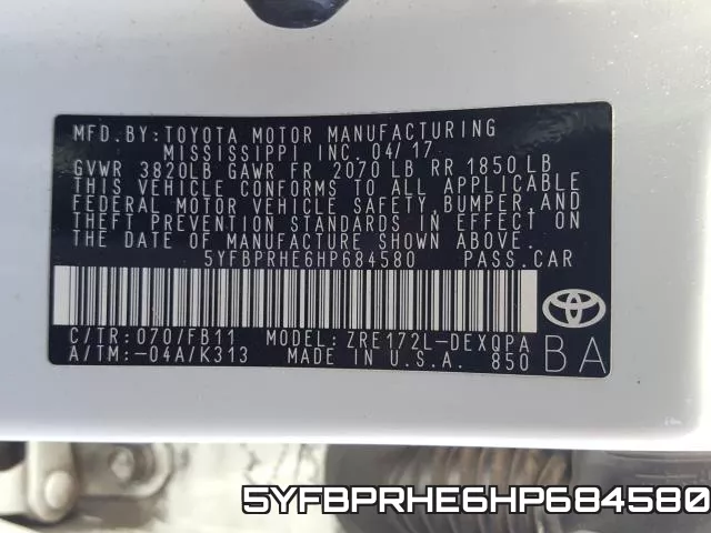 5YFBPRHE6HP684580 фото 2