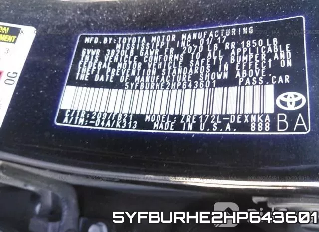 5YFBURHE2HP643601 фото 10
