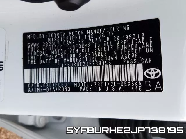 5YFBURHE2JP738195 фото 2
