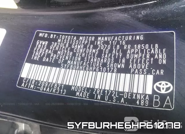 5YFBURHE6HP610178 фото 10