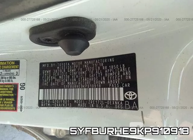 5YFBURHE9KP910918 фото 10