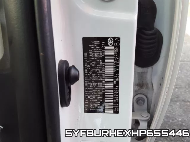 5YFBURHEXHP655446 фото 2