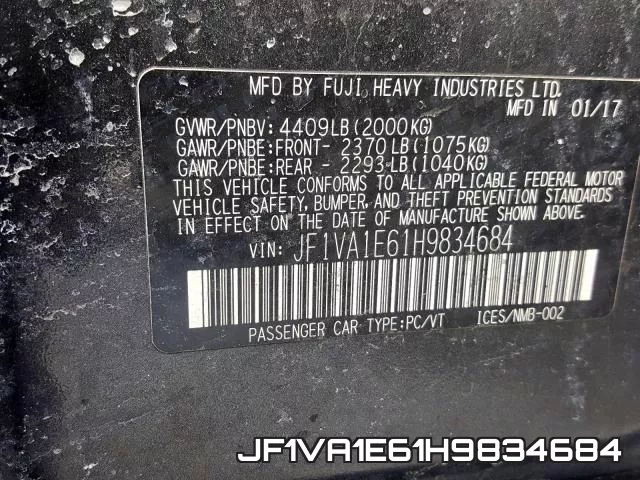 JF1VA1E61H9834684 фото 2