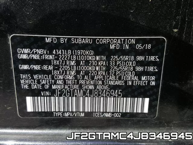 JF2GTAMC4J8346945 фото 2