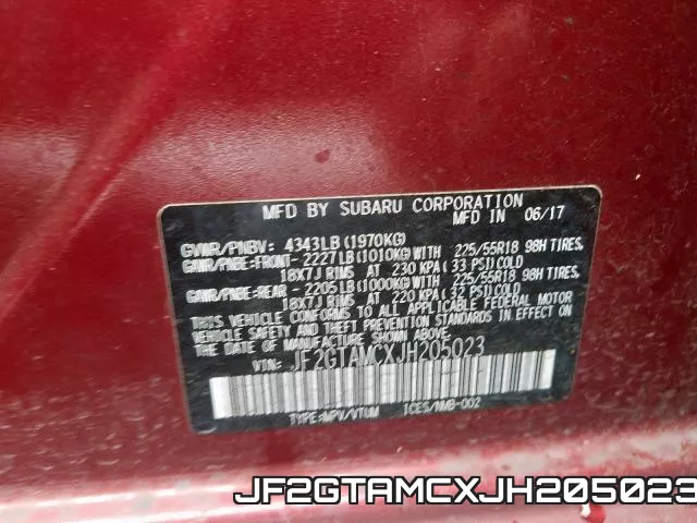 JF2GTAMCXJH205023 фото 2