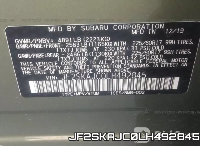 JF2SKAJC0LH492845 фото 10