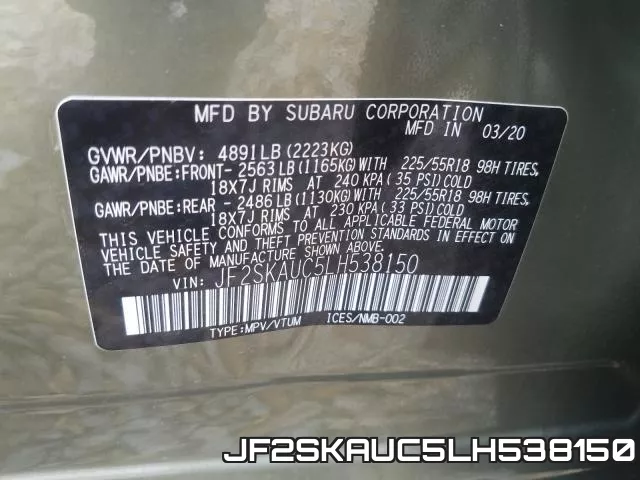JF2SKAUC5LH538150 фото 2