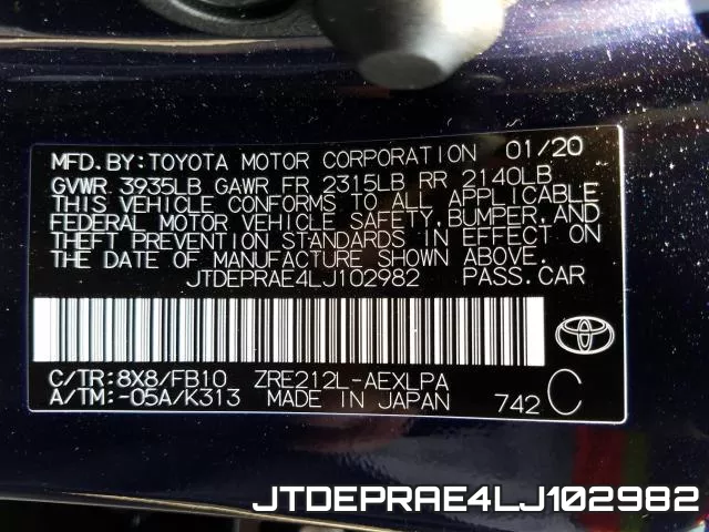 JTDEPRAE4LJ102982 фото 2