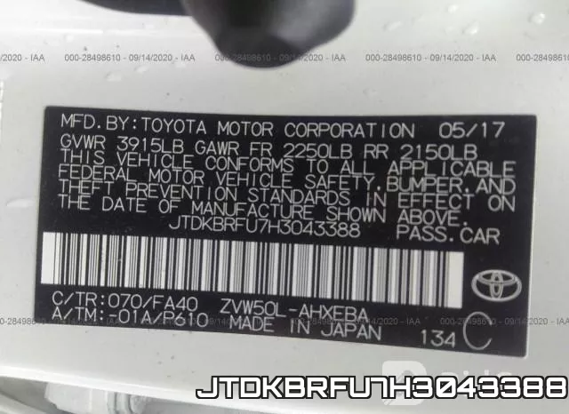 JTDKBRFU7H3043388 фото 10