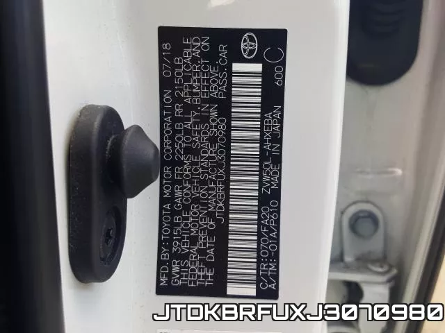 JTDKBRFUXJ3070980 фото 2