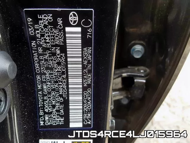 JTDS4RCE4LJ015964 фото 2