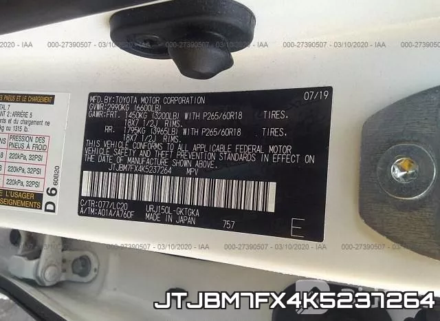 JTJBM7FX4K5237264 фото 10
