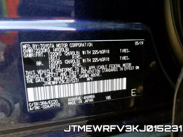 JTMEWRFV3KJ015231 фото 2