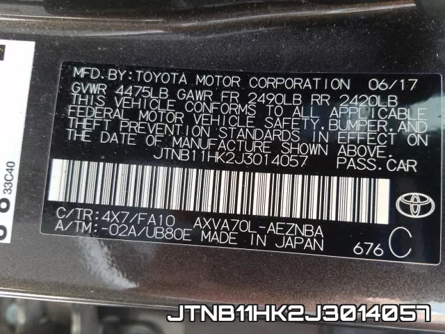 JTNB11HK2J3014057 фото 2