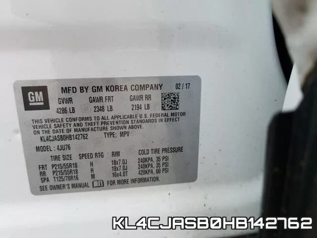 KL4CJASB0HB142762 фото 2