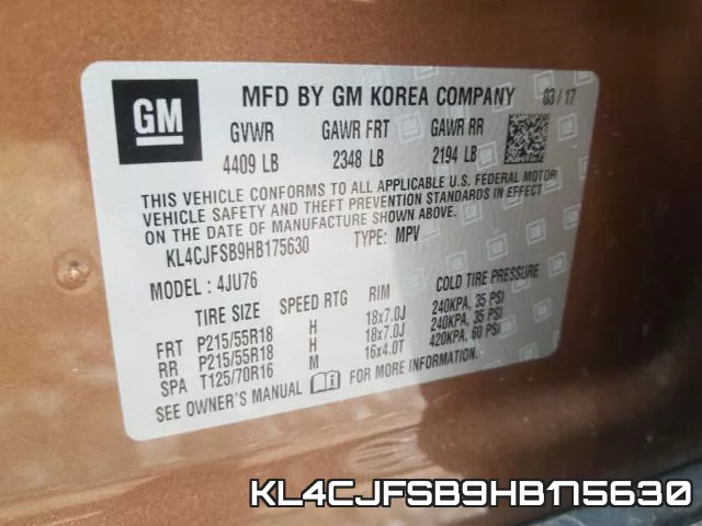 KL4CJFSB9HB175630 фото 2