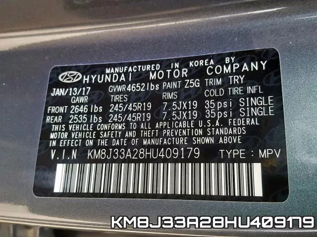 KM8J33A28HU409179 фото 2