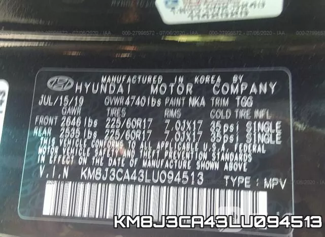 KM8J3CA43LU094513 фото 9