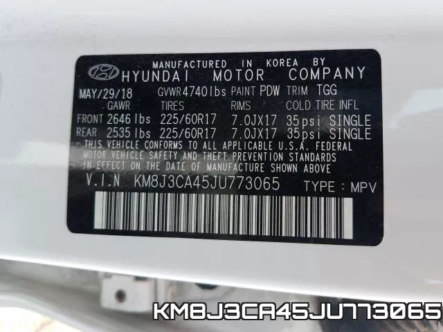 KM8J3CA45JU773065 фото 2