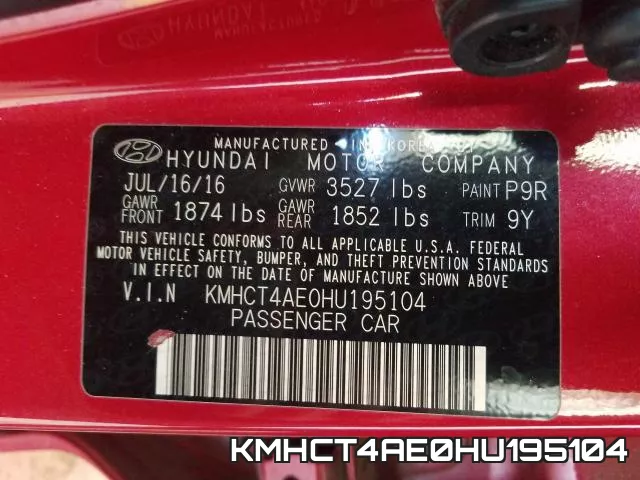 KMHCT4AE0HU195104 фото 2