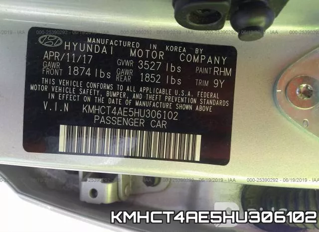 KMHCT4AE5HU306102 фото 10