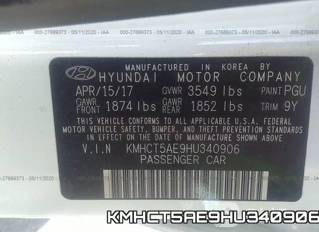 KMHCT5AE9HU340906 фото 10