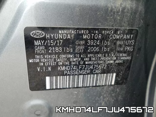 KMHD74LF7JU475672 фото 2