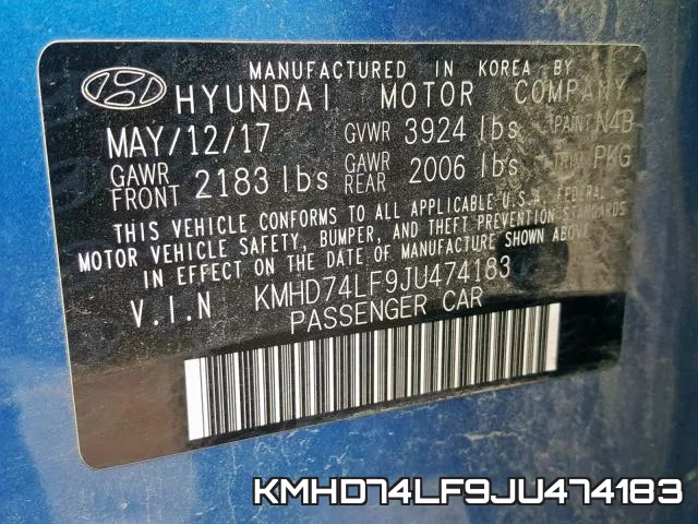 KMHD74LF9JU474183 фото 2