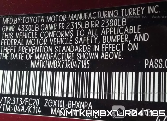 NMTKHMBX7JR047185 фото 10