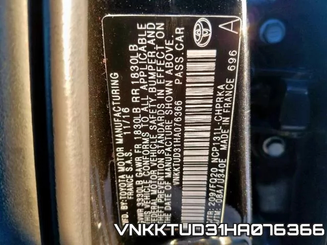 VNKKTUD31HA076366 фото 2